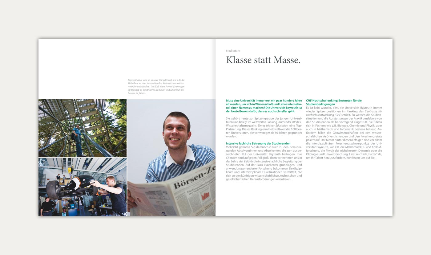 UBT Imagebroschüre Studium